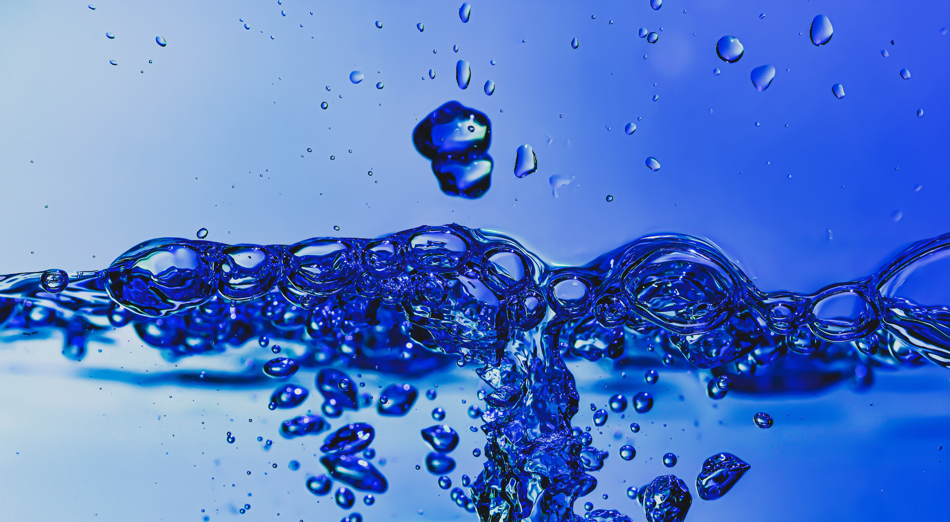 Pure drinking water with bubbles representing quality and clarity